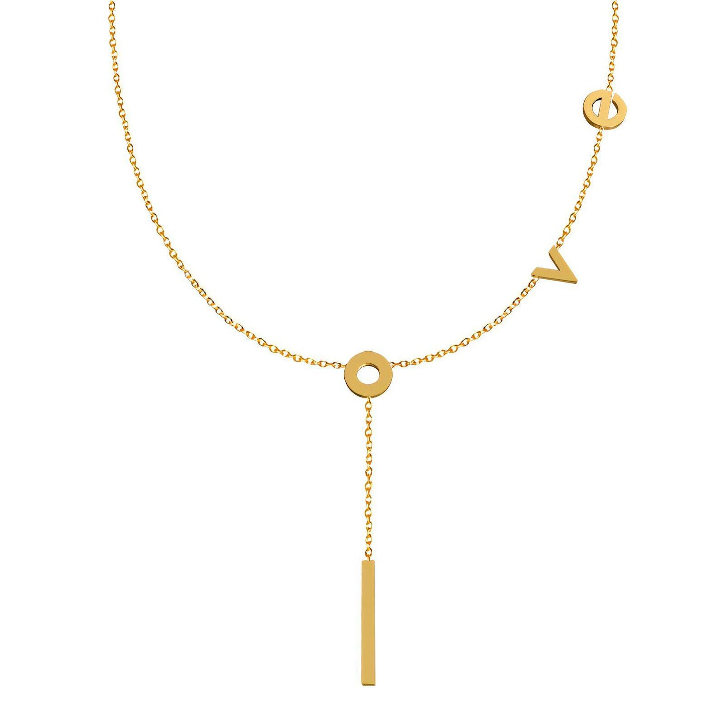 18K gold plated Stainless steel Love necklace, Intensity