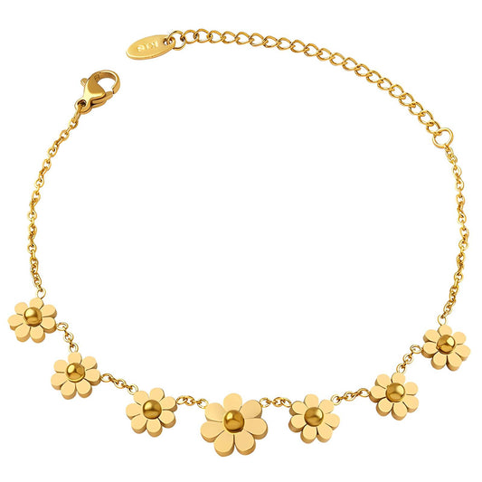 18K Gold Plated Flowers Bracelet
