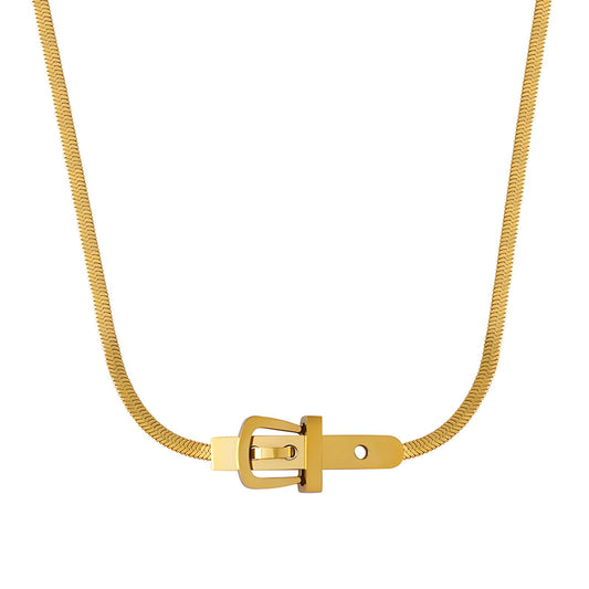 18K gold plated Stainless steel  Belt necklace, Intensity