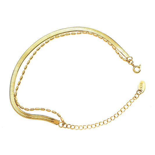 18K Gold Plated Double Chain Anklet