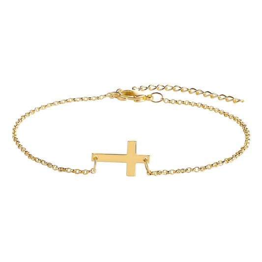 18K Gold Plated Cross Bracelet