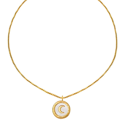 18K gold plated Stainless steel  Crescent necklace, Intensity