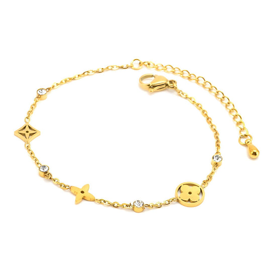 18K Gold Plated Four-Leaf Clover Bracelet
