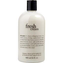 Fresh Cream Shampoo, Shower Gel & Bubble Bath --480ml/16oz