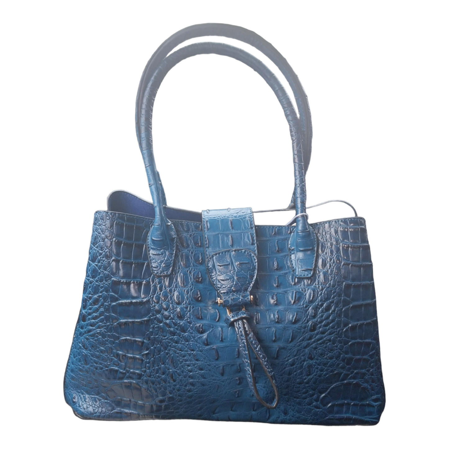 Crocodile Print Vegan Leather Satchel and Wallet Set