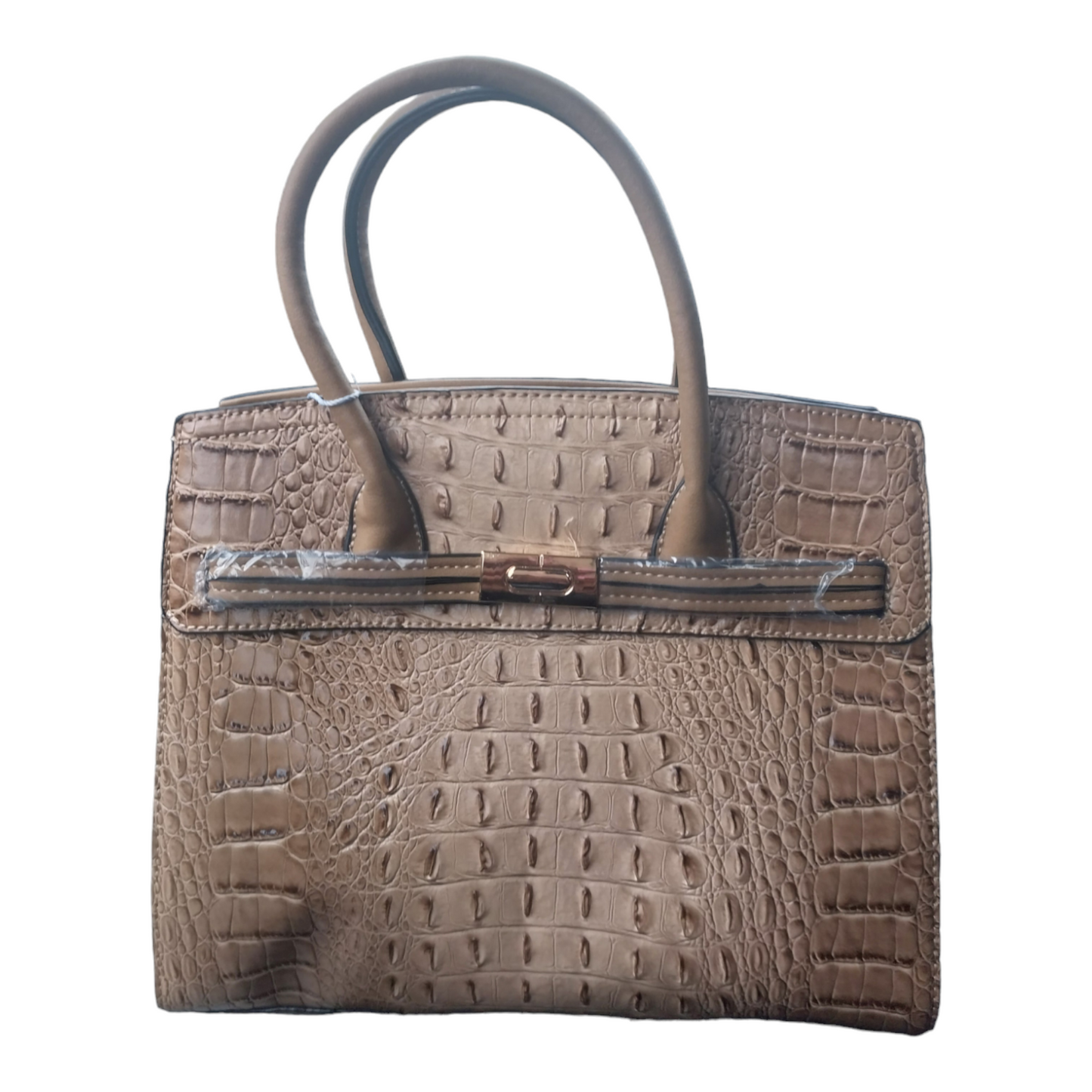 Vegan Crocodile Embossed Satchel and Wallet Set