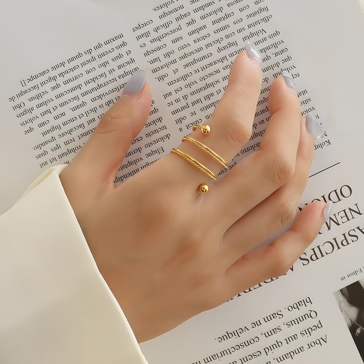 18K gold plated Stainless steel finger ring, Intensity