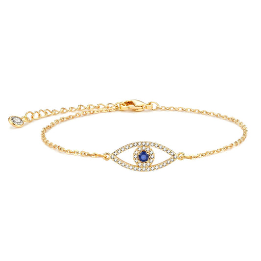 18K Gold Plated CZ Evil Eye Bracelet