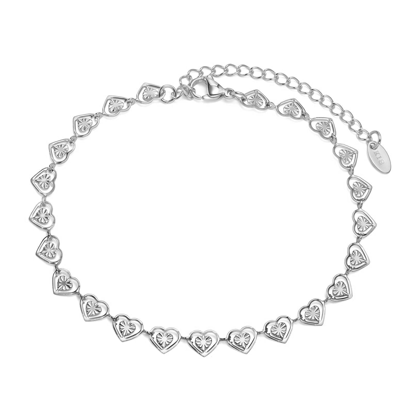 18K Gold Plated Multi Heart CZ Bracelet