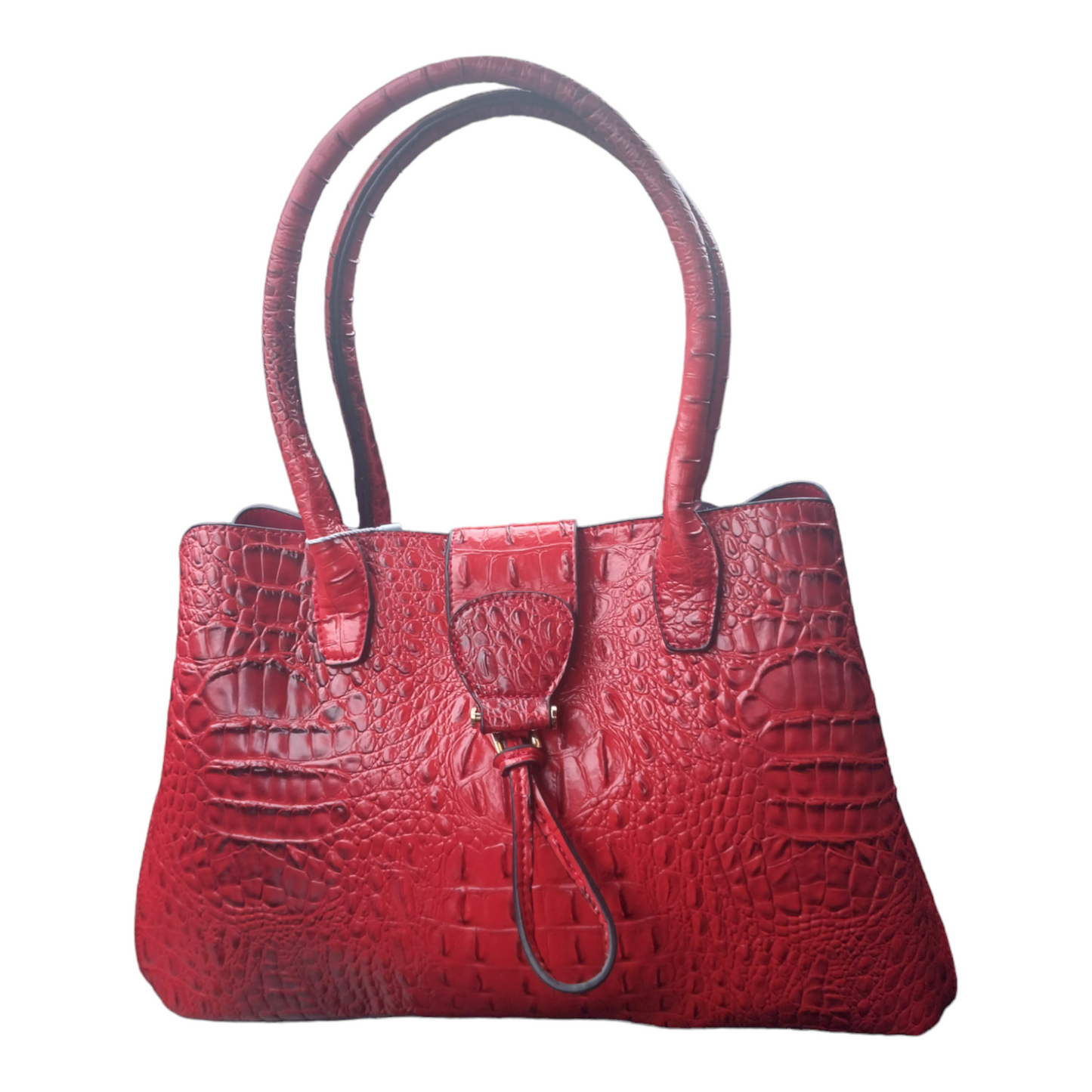 Crocodile Print Vegan Leather Satchel and Wallet Set